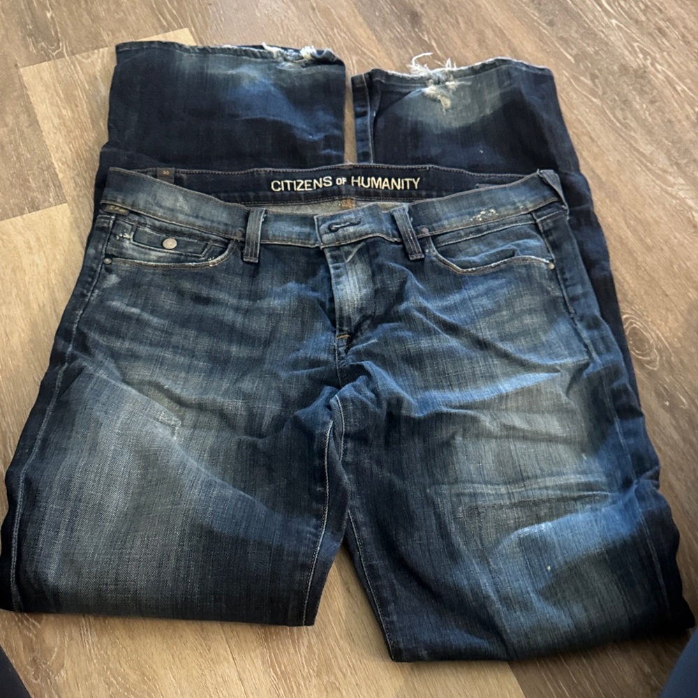 Citizens Of Humanity Dark Blue Straight Leg Jeans